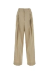 Bottega Veneta Cotton Blend Pant With Wide Leg Cut In Brown
