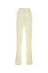 Bottega Veneta Linen Trousers With Back Welt Pockets In Yellow