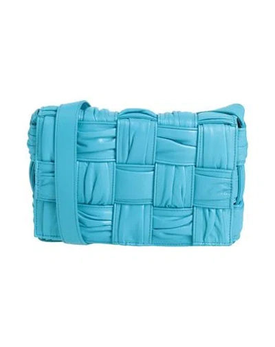 Bottega Veneta Woman Cross-body Bag Azure Size - Leather In Blue