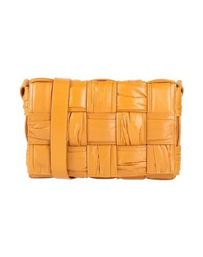Bottega Veneta Woman Cross-body Bag Ocher Size - Leather In Yellow