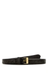 Bottega Veneta Black Belt With All-over Intreccio Motif In Leather Woman In Multicolor