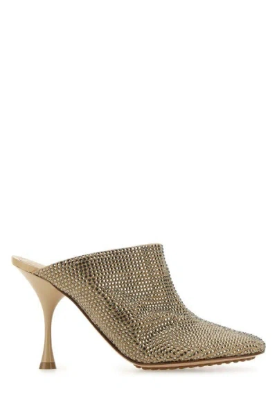 BOTTEGA VENETA BOTTEGA VENETA WOMEN EMBELLISHED SUEDE SPARKLE DOT SOCK MULES