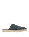 Bottega Veneta Woman Espadrilles Dark Green Size 8 Leather In Inkwell
