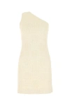 Bottega Veneta Beige Abito Monospalla Towel Logo In White