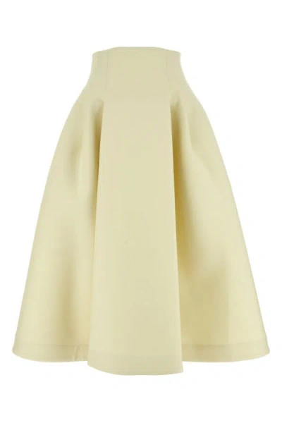 BOTTEGA VENETA BOTTEGA VENETA WOMAN IVORY WOOL SKIRT