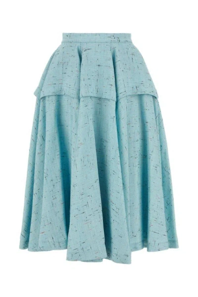 Bottega Veneta Woman Light Blue Viscose Blend Skirt