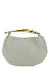Bottega Veneta Agate Grey-gold Sardine Intrecciato-weave Leather Top-handle Bag In Gray