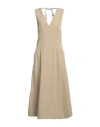 Bottega Veneta Open-back Compact Cotton Dress In Beige
