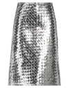 Bottega Veneta Woman Midi Skirt Silver Size 4 Lambskin In Silver