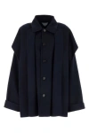 BOTTEGA VENETA BOTTEGA VENETA WOMAN MIDNIGHT BLUE WOOL BLEND COAT