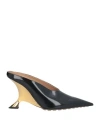 Bottega Veneta Rocket Reflective Leather Pumps With Gold-tone Heel In Black