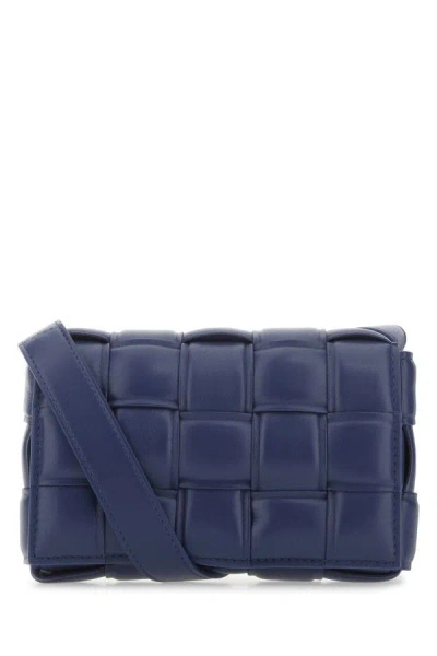 Bottega Veneta Woman Navy Blue Nappa Leather Mini Padded Cassette Crossbody Bag