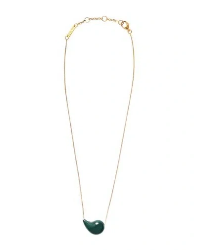 Bottega Veneta Woman Necklace Dark Green Size - 925/1000 Silver