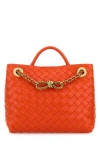 Bottega Veneta Small Andiamo Shoulder Bag With Chain Strap In Orange