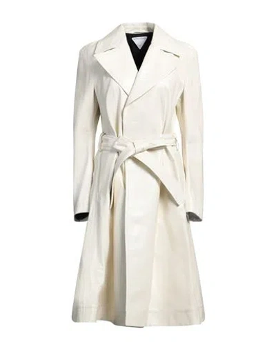 Bottega Veneta Woman Overcoat & Trench Coat Cream Size 4 Lambskin In White