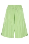 Bottega Veneta Pastel Green Leather Shorts In Green