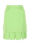 Bottega Veneta Pastel Green Stretch Viscose Miniskirt In Green