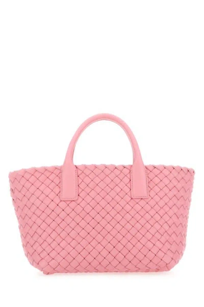 BOTTEGA VENETA BOTTEGA VENETA WOMAN PINK LEATHER MINI CABAT HANDBAG