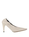 Bottega Veneta Woman Pumps Off White Size 8 Soft Leather