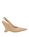 Bottega Veneta Woman Pumps Sand Size 10 Leather In Beige