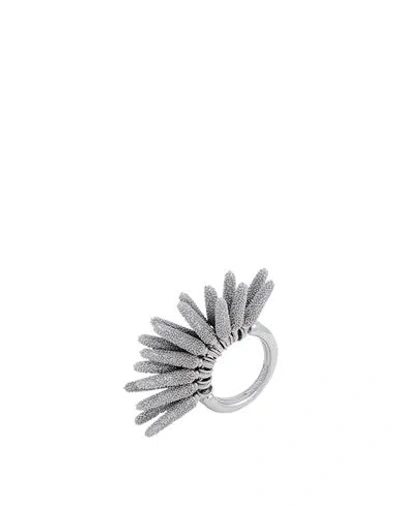 Bottega Veneta Woman Ring Silver Size 5.5 Metal