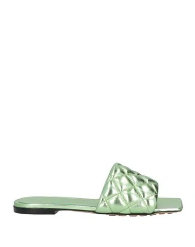 Bottega Veneta Woman Sandals Acid Green Size 6 Soft Leather