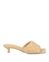 Bottega Veneta Woman Sandals Beige Size 6.5 Leather