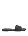 Bottega Veneta Quilted Leather Flat Slide Sandals In Black