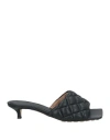 Bottega Veneta Woman Sandals Black Size 7.5 Leather