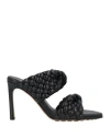 Bottega Veneta Woman Sandals Black Size 8.5 Soft Leather