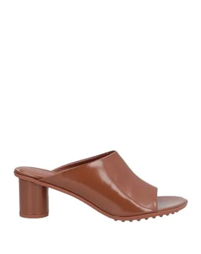 Bottega Veneta Woman Sandals Brown Size 8 Leather In Brown