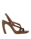 BOTTEGA VENETA BOTTEGA VENETA WOMAN SANDALS BROWN SIZE 8 RUBBER