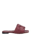 Bottega Veneta Woman Sandals Burgundy Size 5 Soft Leather In Red