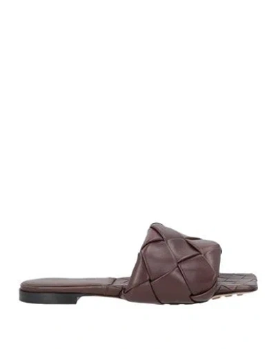 Bottega Veneta Woman Sandals Cocoa Size 6 Soft Leather In Brown