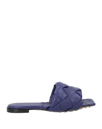 Bottega Veneta Woman Sandals Dark Purple Size 8 Soft Leather