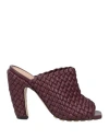 Bottega Veneta Lambskin Canalazzo Mules 100 In Purple