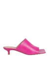 Bottega Veneta Woman Sandals Fuchsia Size 8 Soft Leather In Pink