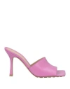 Bottega Veneta Woman Sandals Pink Size 8 Soft Leather