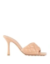 Bottega Veneta Woman Sandals Sand Size 6.5 Soft Leather In Beige