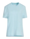 Bottega Veneta Double Layer Sleeve Light Cotton T-shirt In Blue
