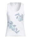 Bottega Veneta Ribbed Cotton Tank Top With Beaded Embroidery In White