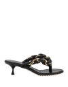 Bottega Veneta Chain-embellished Braided Leather Mules In Black