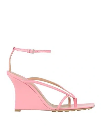 Bottega Veneta Women's Stretch Strappy Wedge Sandals In Pink