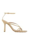 Bottega Veneta Chain-trimmed Lounge Leather Sandals In Beige