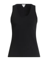 Bottega Veneta Woman Top Black Size M Cotton, Elastane