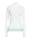 Bottega Veneta Turtleneck Contrast Stitched Jumper In White
