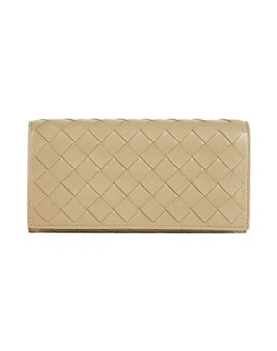 Bottega Veneta Woman Wallet Military Green Size - Leather In Nude