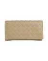 Bottega Veneta Woman Wallet Military Green Size - Leather In Sage Green