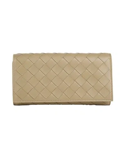 Bottega Veneta Woman Wallet Military Green Size - Leather In Nude
