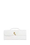 Bottega Veneta Womens Andiamo Leather Clutch Bag White-m Brass In White